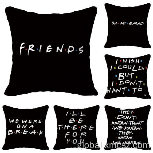 Digital Print Couple Cushion Cover Black Letters Printed Customized Cushion Cover Supplier